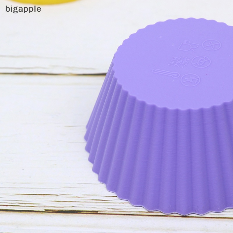 Set 5 Khuôn Silicone 7cm Hình Tròn Dùng Để Làm Bánh Cupcake Tiện Dụng