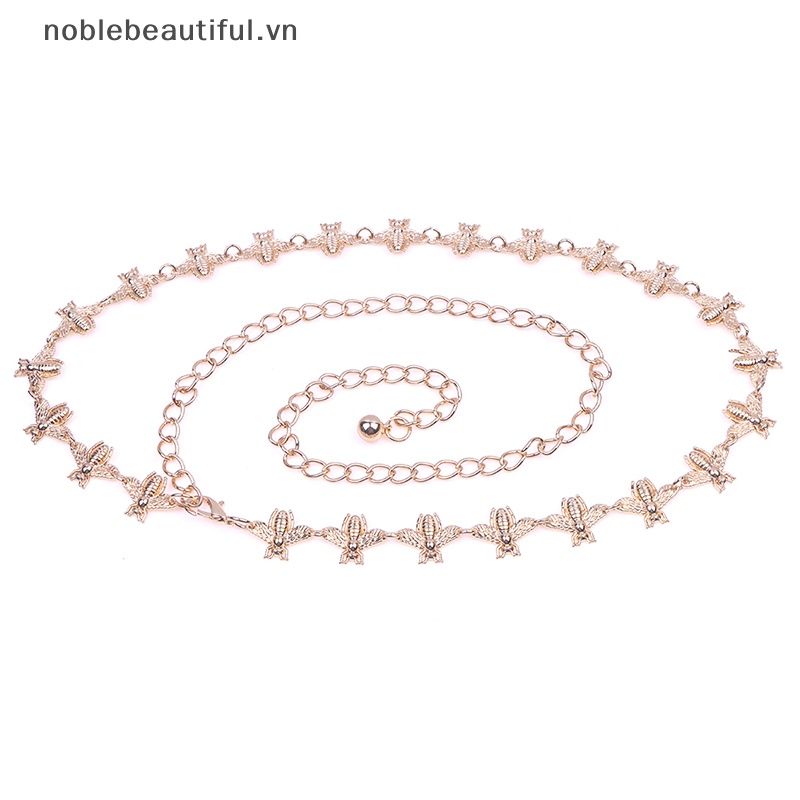 Thắt Lưng Dây Xích Khóa Kim Loại Hình Ong Thời Trang Cho Nữ