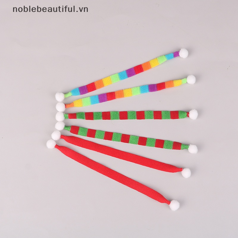 Set 2 Băng Đô Cài Tóc Dệt Kim Mini Trang Trí Nhà Búp Bê Phong Cách Giáng Sinh