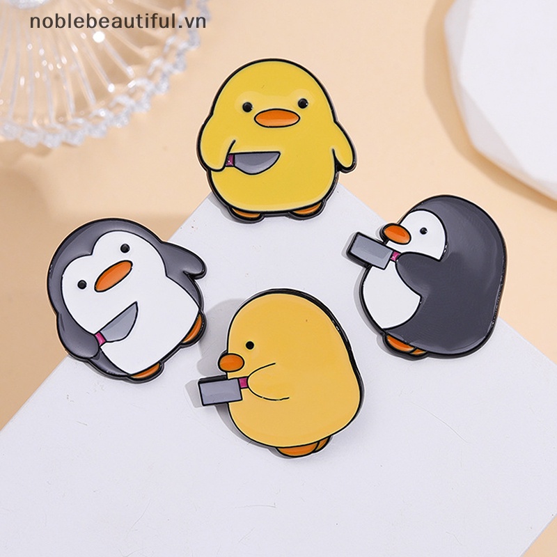 [noblebeautiful] Ghim Cài Áo Hoạt Hình Chim Cánh Cụt Nhỏ Nhắn Tráng Men Cutie Killer Quà Tặng Cho Bạn Bè Trẻ Em [VN]