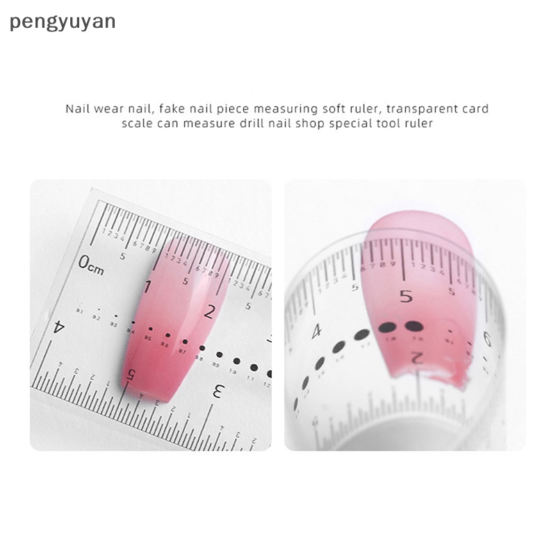 Bộ 10 Thước Đo Kích Thước Đính Đá Trang Trí Móng Tay Bằng PVC Trong Suốt