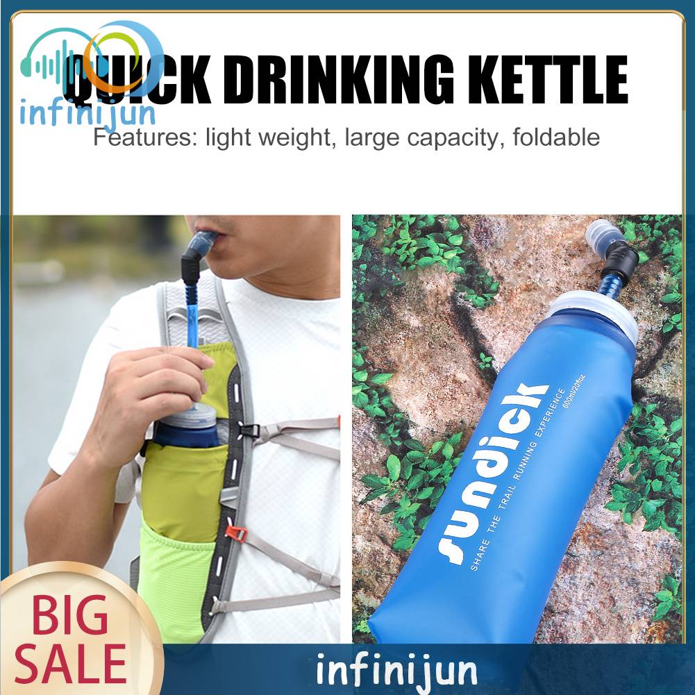 Bình Nước Mềm 600ml Có Thể Gấp Gọn Tiện Dụng