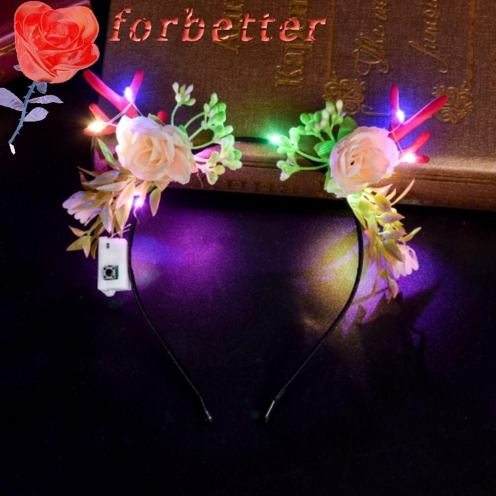 FORBETTER Băng Đô Cài Tóc Phát Sáng Phong Cách Hàn Quốc Ngọt Ngào Cho Nữ