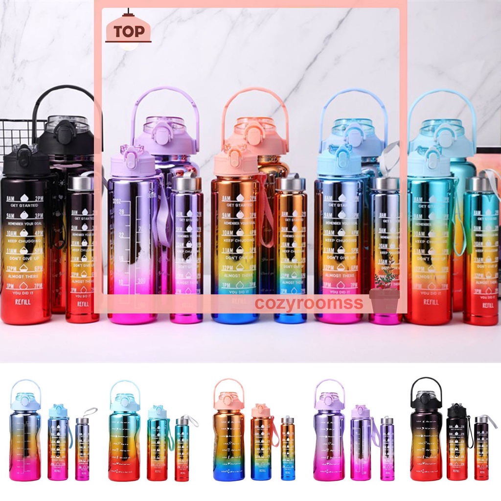 Bình Nước Thể Thao 280 + 900 + 2000ML Bằng Nhựa Có Ống Hút Tiện Dụng