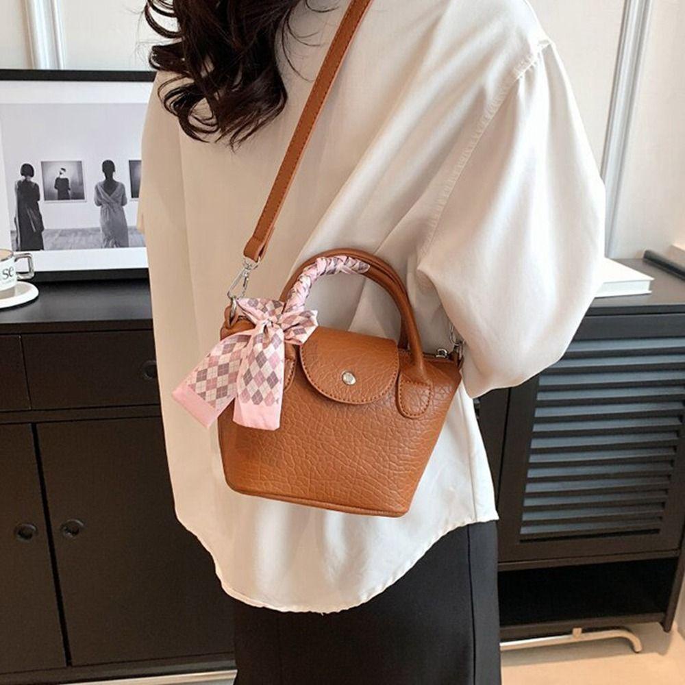 Lombard Túi Đeo Chéo Bằng Da Pu Phối Khăn Lụa Thời Trang Cho Nữ