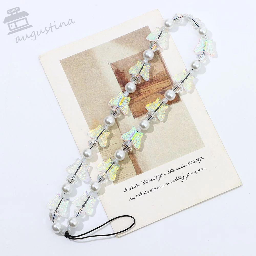 AUGUSTINA Dây Đeo Điện Thoại Dạng Chuỗi Hạt Acrylic Chống Thất Lạc Tiện Dụng