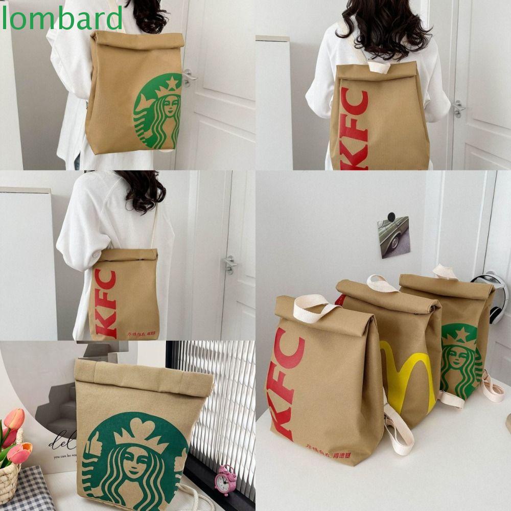 Ba Lô Canvas Sức Chứa Lớn In Chữ Sáng Tạo Cho Học Sinh