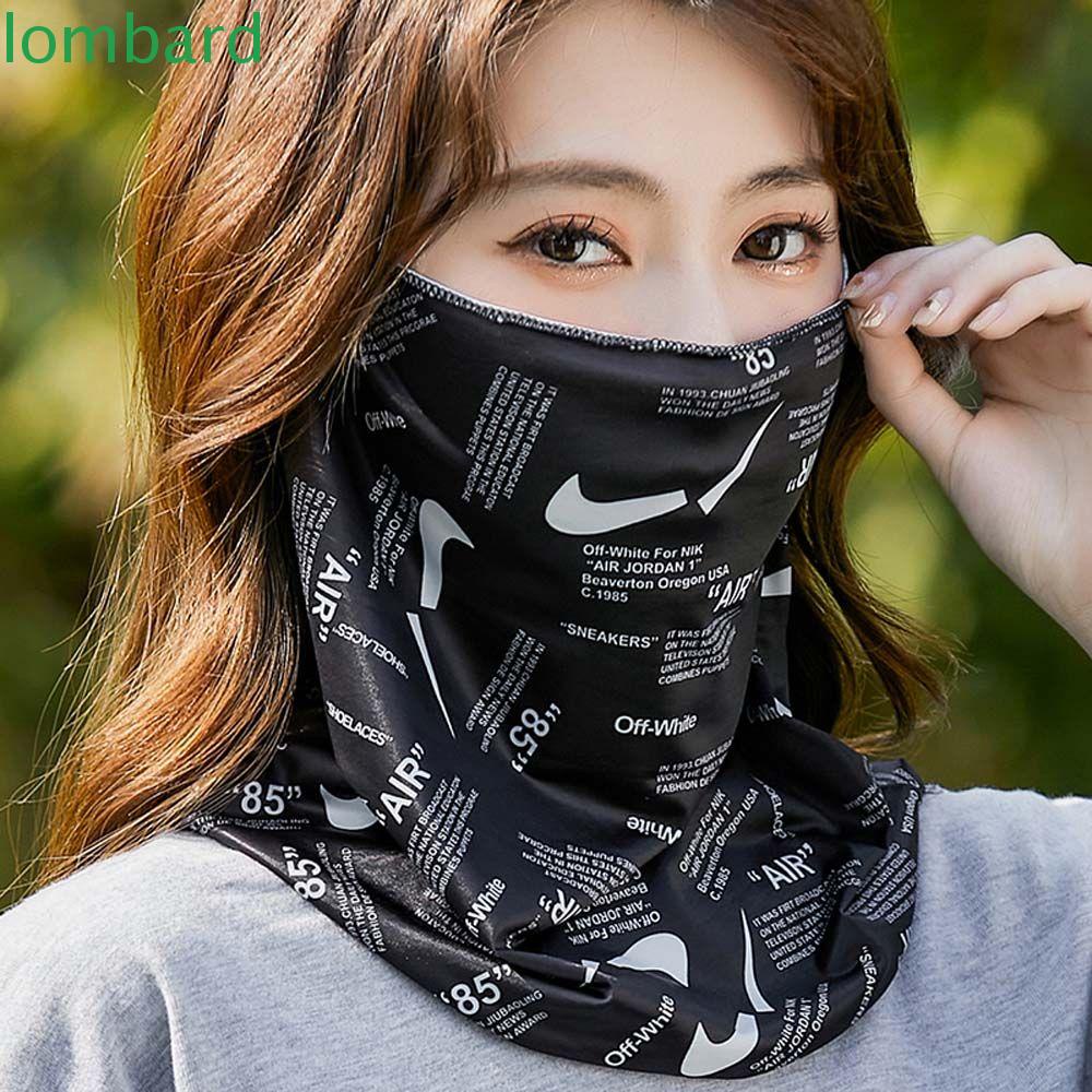 LOMBARD Khăn Choàng Cổ Bảo Vệ Mặt In Chữ Thời Trang Cho Nam Nữ