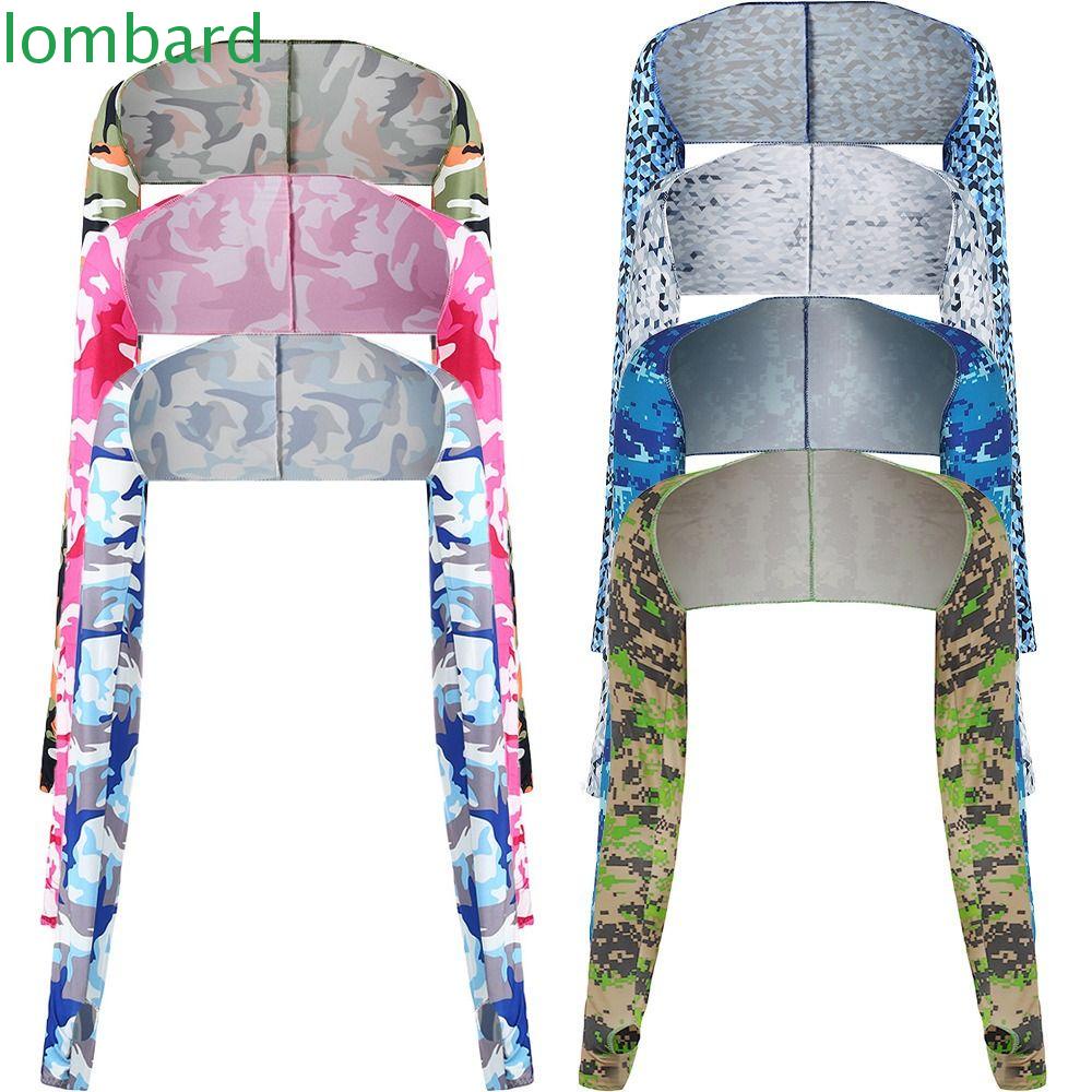 LOMBARD Găng Cánh Tay Vải Lụa Lạnh Mỏng Chống Tia UV Thời Trang Chạy Bộ Cho Nữ