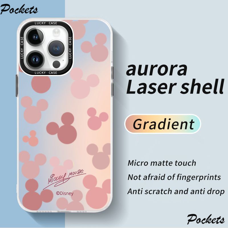Ốp Điện Thoại IMD Màu Hồng Laser Hình Mickey Cho Iphonexr12678Plus 1314 promax 11LZ