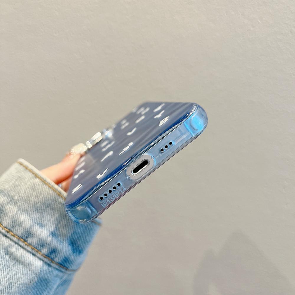 Ốp Điện Thoại Tpu Mềm Trong Suốt Chống Sốc Màu Xanh Dương Cho iPhone 14 13 12 11 Pro Max