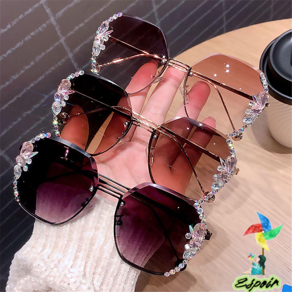 ESPO Kính Râm Nữ Đính Đá Phong Cách Retro