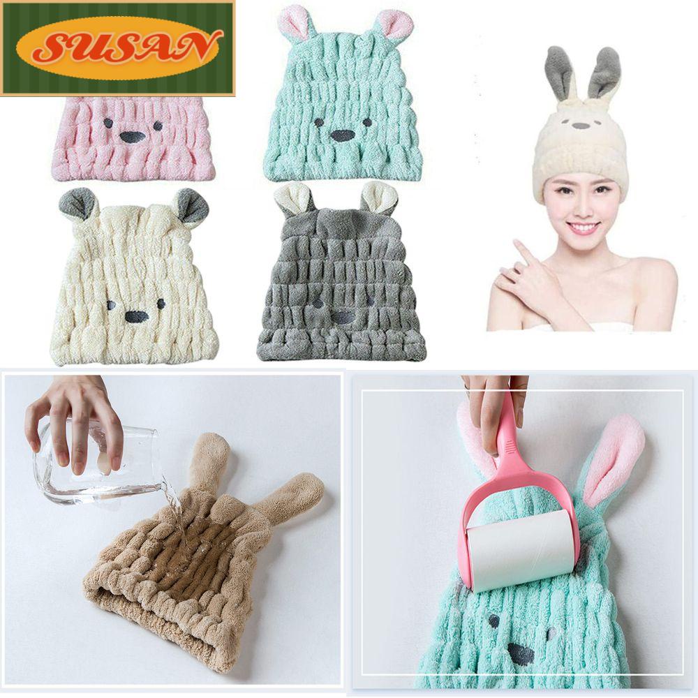 SUSANS Mũ Trùm Đầu Làm Khô Tóc Hình Tai Thỏ Đáng Yêu Cho Bé