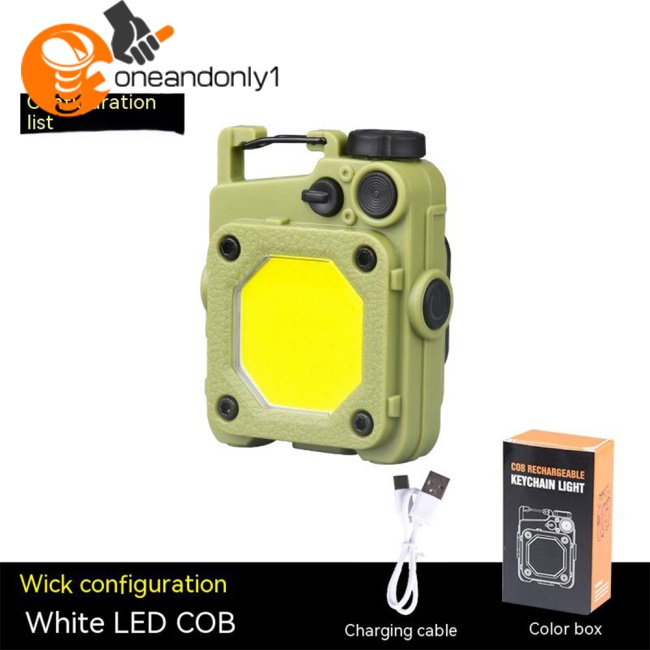 Móc Khóa Đèn Pin Led Cob Mini 6 Chế Độ Kèm Sạc Usb Tiện Dụng Mang Theo Du Lịch Cắm Trại