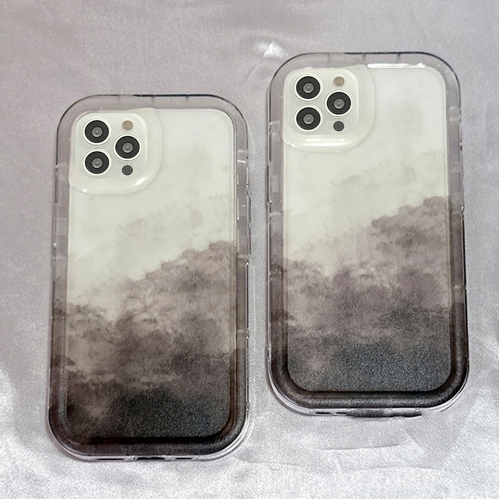 Ốp Điện Thoại TPU Mềm Dày Chống Sốc Họa Tiết Phong Cảnh Cho IPhone 11 12 13 14 Pro Max