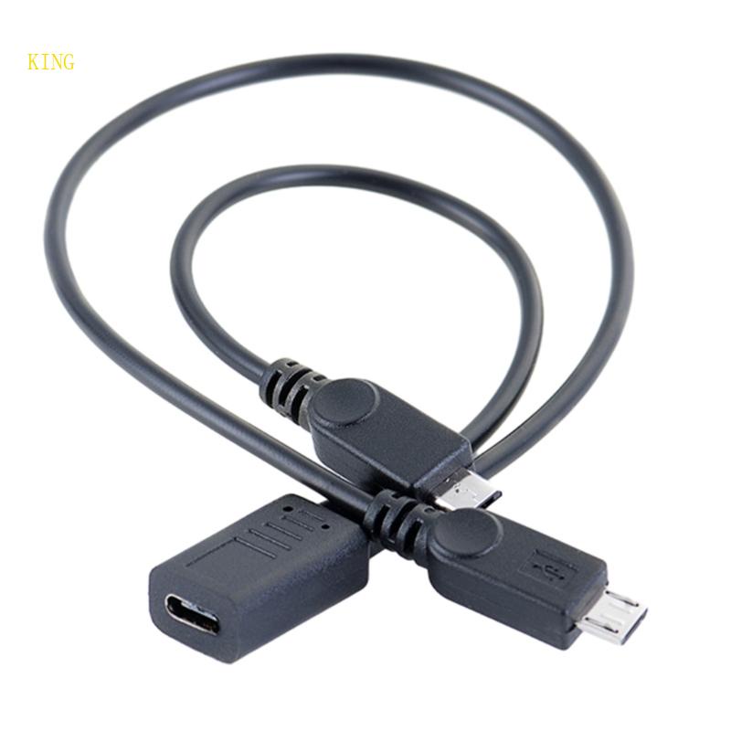 Dây Cáp Sạc Chuyển Đổi Dữ Liệu Đầu USB Type C Sang 2 Đầu Micro USB Cho Điện Thoại Di Động
