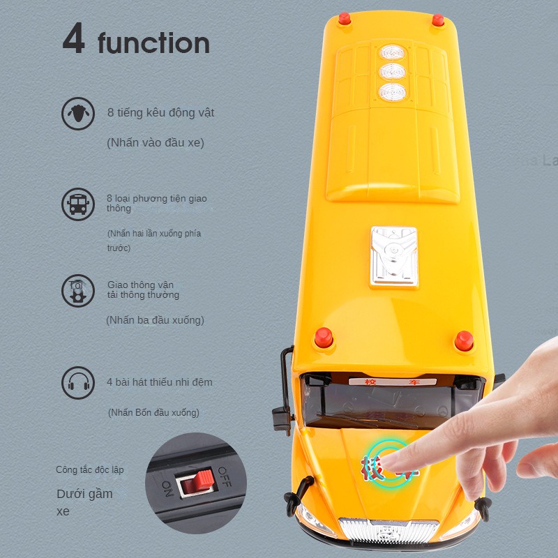 Xe Buýt Đồ Chơi Có Đèn Và Nhạc Giáo Dục Sớm Cho Bé Trai