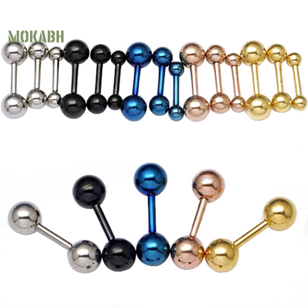 [Mok Abh] Khuyên Tai Quả Bóng Phong Cách Punk Đơn Giản Chống Mài Mòn Cho Nam