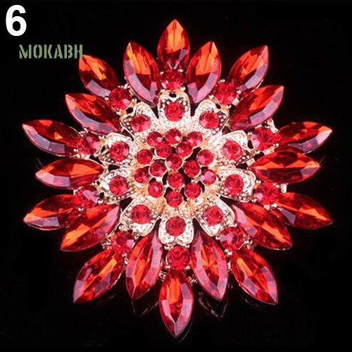 [Mok Abh] Trâm Cài Áo Hình Bông Hoa Có Đính Đá Hợp Thời Trang