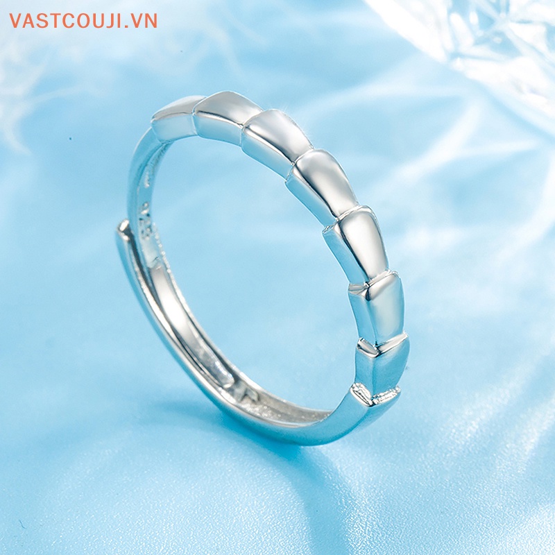 Nhẫn Cặp Bằng Tre Đính Đá Zirconia Chất Lượng Cao Sáng Tạo Có Thể Điều Chỉnh Kích Thước