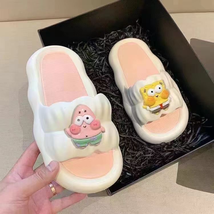 Dép Lê Đế Dày Tăng Chiều Cao Họa Tiết SpongeBob Dễ Thương Thời Trang Mùa Hè Cho Học Sinh Ký Túc Xá