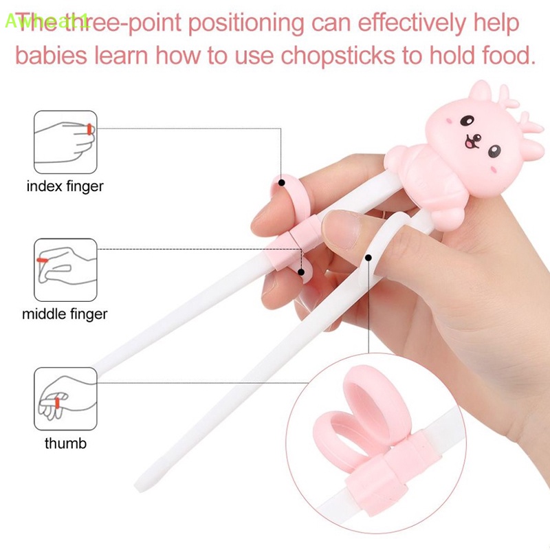 1 Cặp Đũa Tập Ăn Họa Tiết Hoạt Hình Dễ Thương Cho Bé Mới