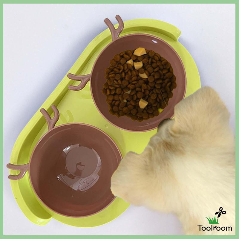 Bát Đựng Thức Ăn Nước Uống Hai Ngăn Có Thể Uốn Cong Cho Thú Cưng