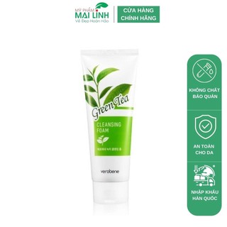 Sữa Rửa Mặt Trà Xanh Làm Trắng Da - Sạch Sâu - Giảm Mụn Thâm Viêm Verobene Green Tea Cleansing Foam 150ml