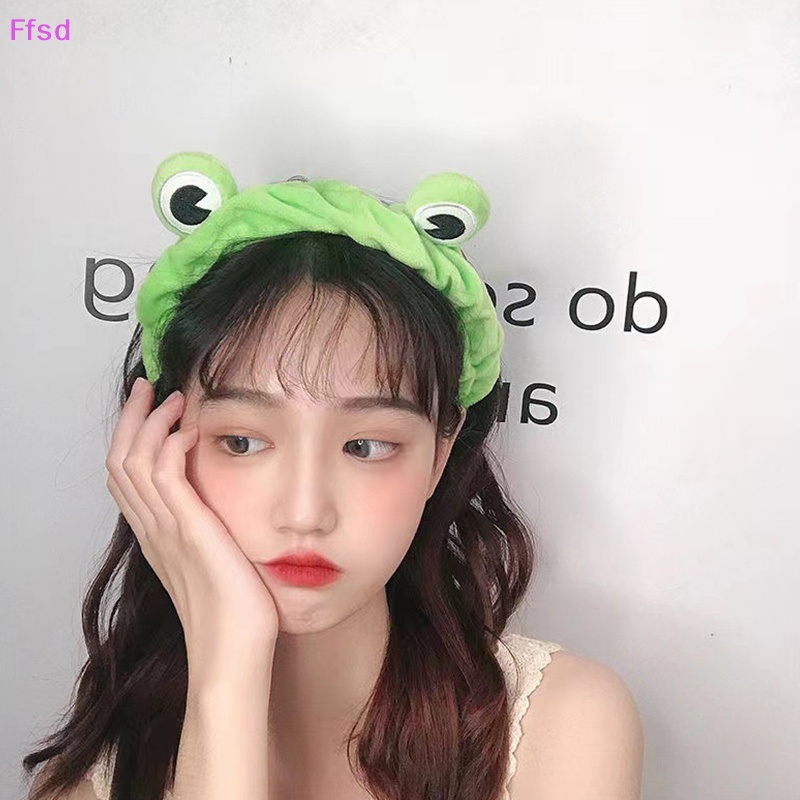 {Ffsd} Băng Đô Cài Tóc Rửa Mặt Hình Ếch Vui Nhộn Dễ Thương Phong Cách Hàn Quốc Cho Nữ * Bán Chạy