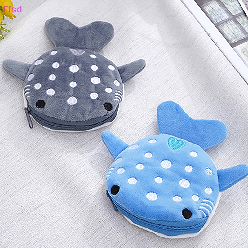 {Ffsd} Túi Đựng Tiền Xu / Dây Cáp Khóa Kéo Hình Cá Mập Hoạt Hình Cho Trẻ Em * Bán Chạy