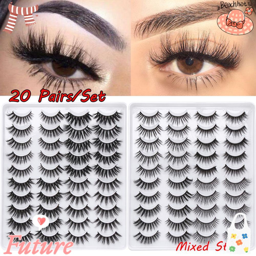 FUTURE Set 20 Cặp Lông Mi Giả Dài Và Dày Trang Điểm Làm Đẹp
