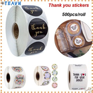 Cuộn 500 miếng dán in chữ Thank You dùng trang trí tiện dụng