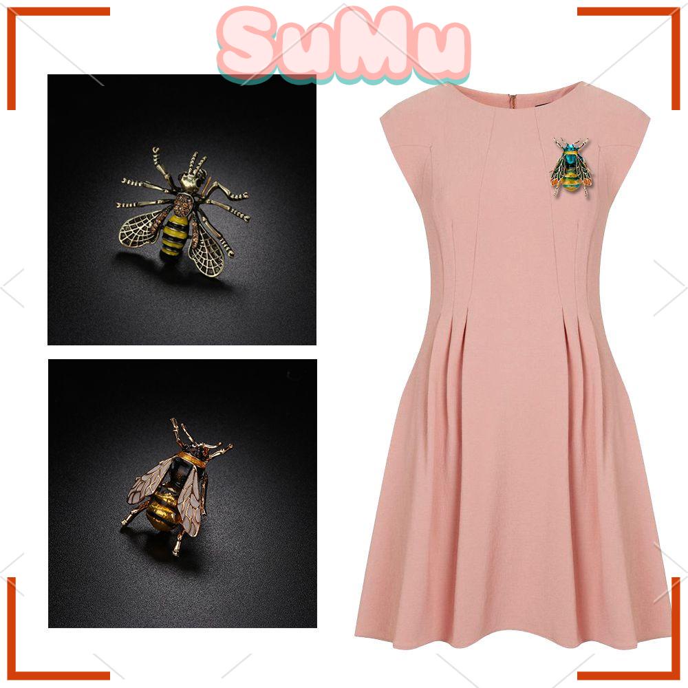 SUMU Ghim Cài Áo Hình Ong Đính Đá Pha Lê Tinh Tế Cho Nam Và Nữ