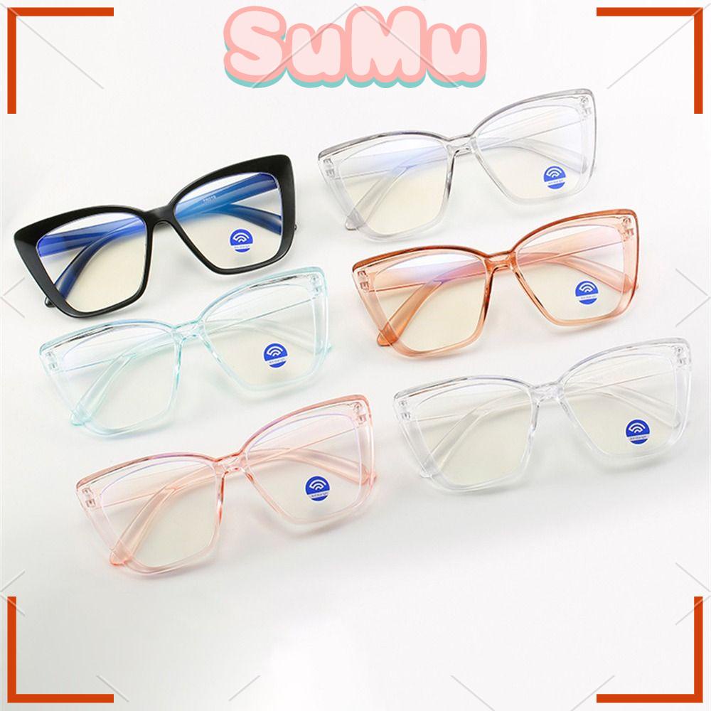 SUMU Mắt Kính Gọng Nhựa PC Trong Suốt Siêu Nhẹ Chống Tia UV Màu Xanh Dương Thời Trang Cho Nam