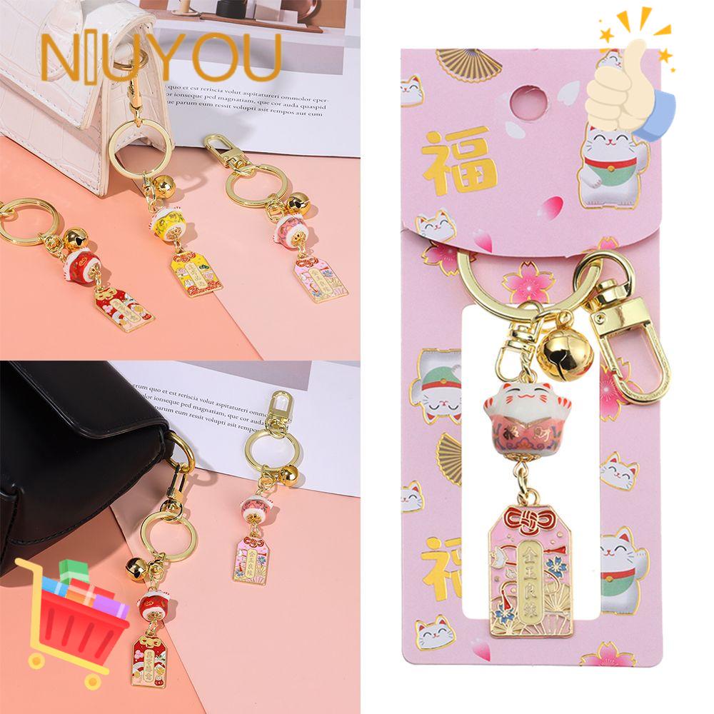 NIUYOU Móc Khóa Hình Mèo May Mắn Bằng Gốm Nhật Bản Cho Cặp Đôi