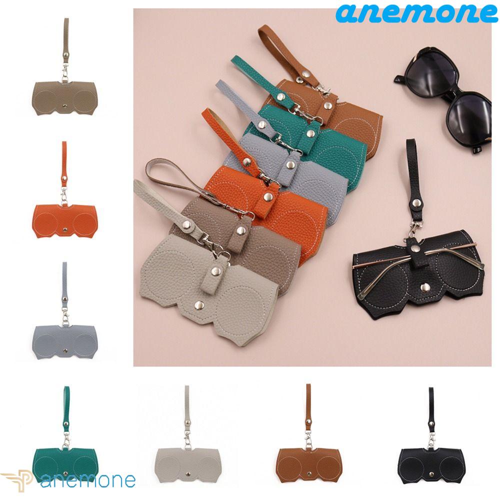 ANEMONE Hộp Đựng Mắt Kính Bằng Da PU Chống Nước Có Dây Đeo Tiện Dụng Cho Nữ