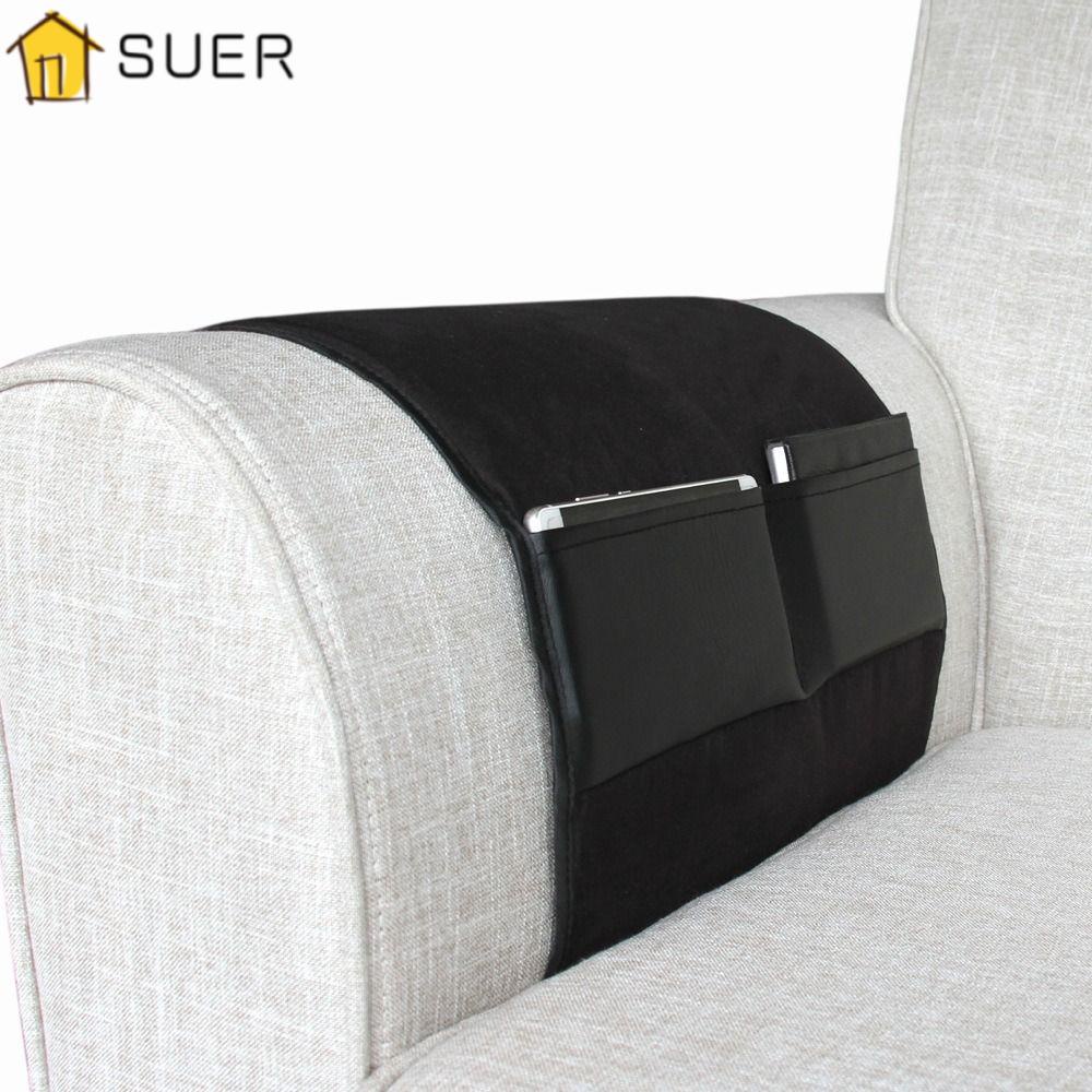 SUENIN Túi Da 7 Ngăn Đựng Đồ Dùng Gắn Tay Vịn Ghế sofa Chống Trượt Tiện Dụng
