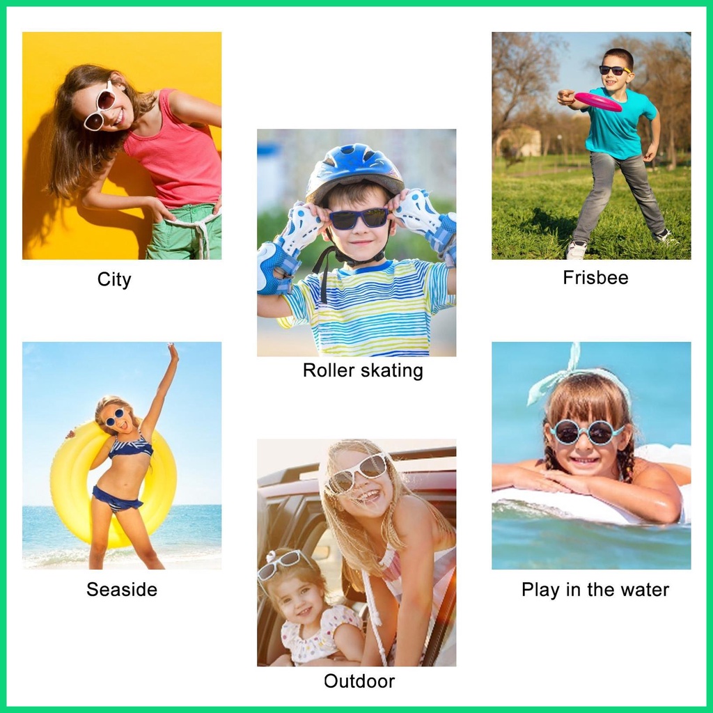 Kính Chống Nắng UV Gọng Dày Tích Hợp Vòng Cung Thiết Kế Thời Trang Chống Tia UV Cho Bé jiwvn Jwvn