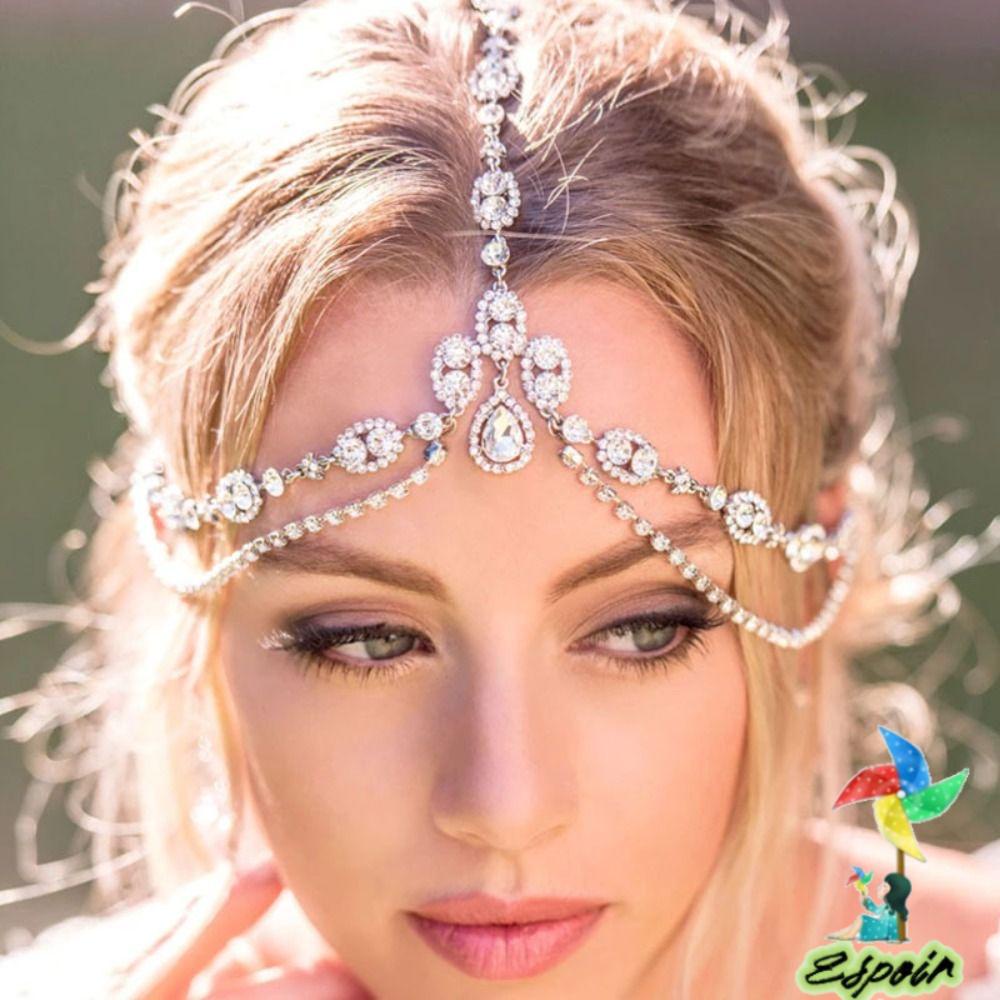 ESPO Băng Đô Cài Tóc Dạng Chuỗi Đính Đá Nhiều Màu Sắc Đầy Cá Tính