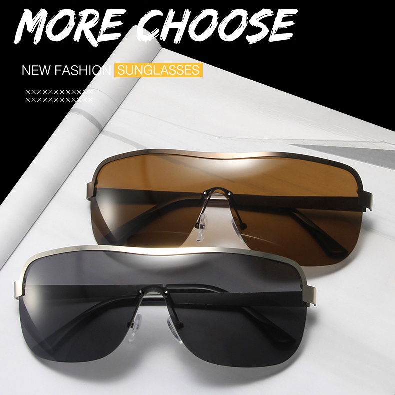 Kính Mát Gọng Vuông Kim Loại Thời Trang Cho Nam Nữ