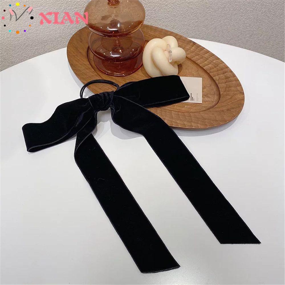 XIANTIN Kẹp Tóc Ruy Băng Dài Co Giãn Bằng Nhung Cổ Điển