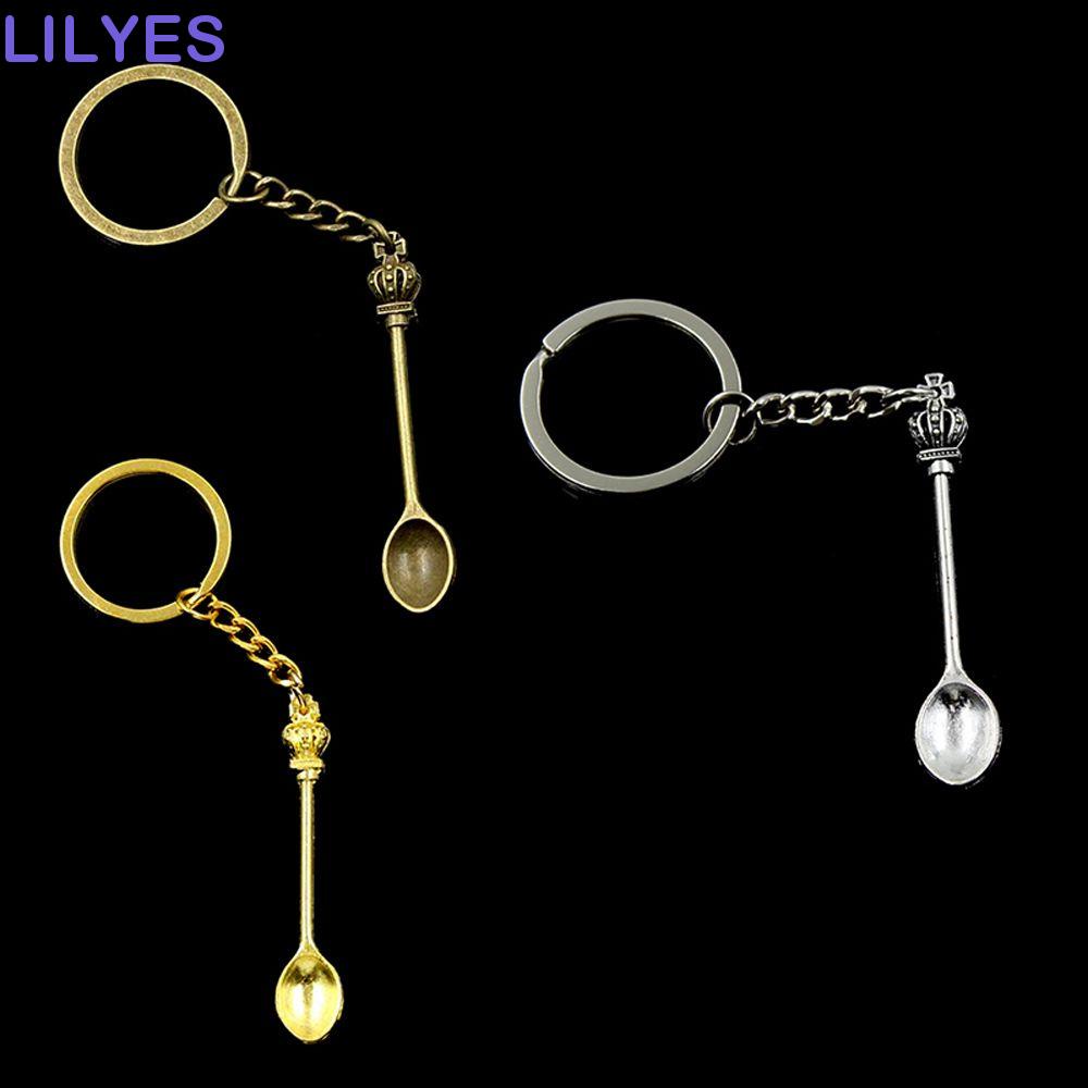 LILYES Móc Khóa Kim Loại Hình Muỗng Thời Trang Vintage