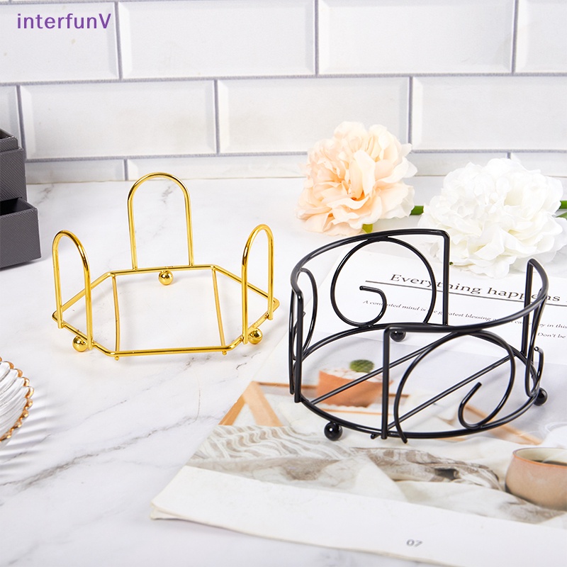 [InterfunV] Giá Đỡ Cốc / Đĩa / Cốc Bằng Sắt Màu Đen Trang Trí Bàn Ăn Diy