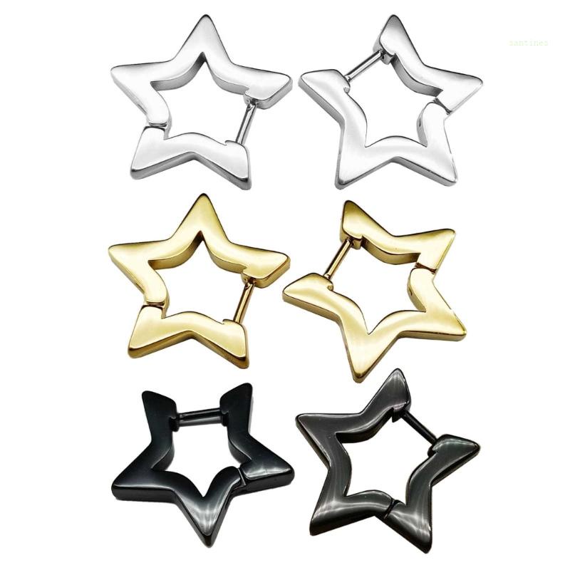 Khuyên Tai Ngôi Sao Năm Cánh Bằng Thép Không Gỉ