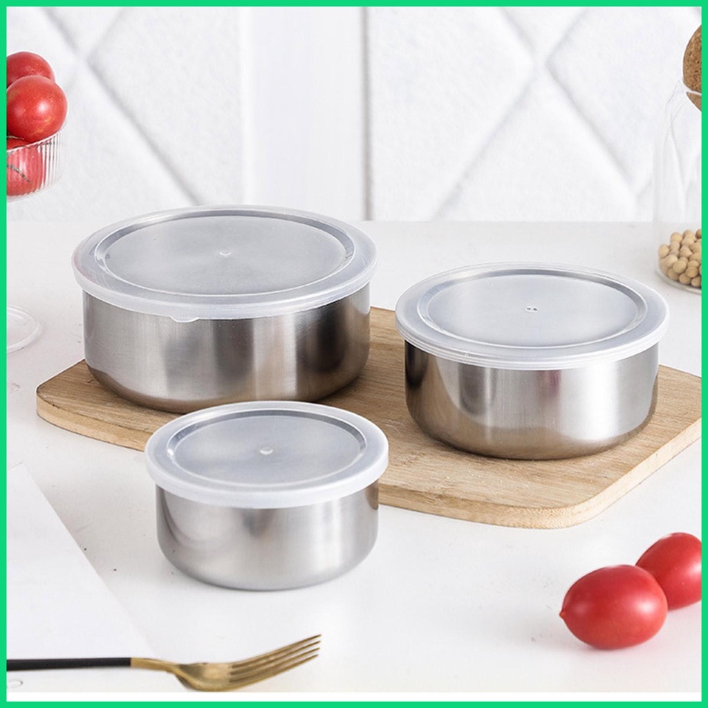 Bộ 5 Tô Trộn Thực Phẩm Bằng Thép Không Gỉ Có Nắp Đậy Kín Khí