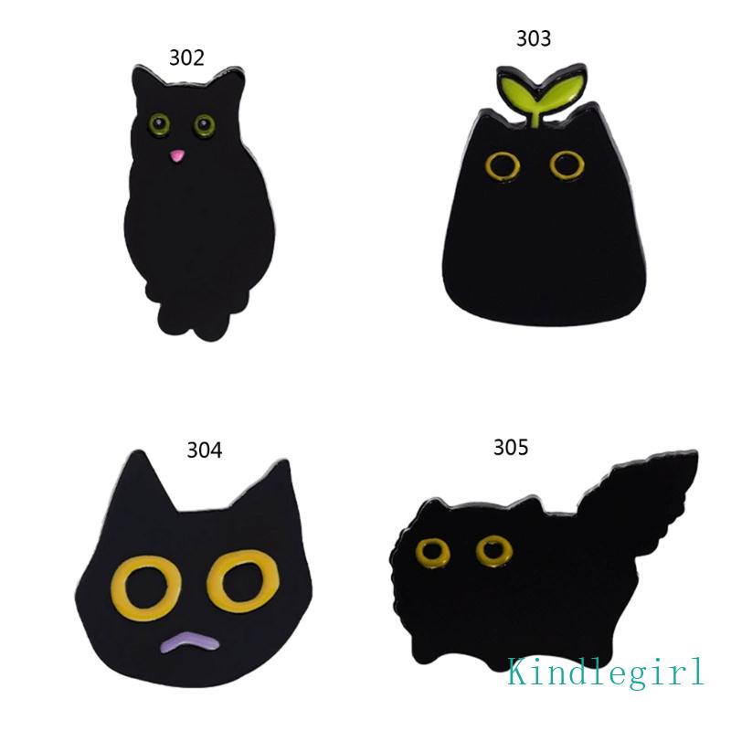 Ghim Cài Áo Bằng Hợp Kim Tráng Men Hình Mèo Đen Vui Nhộn Cho Bé