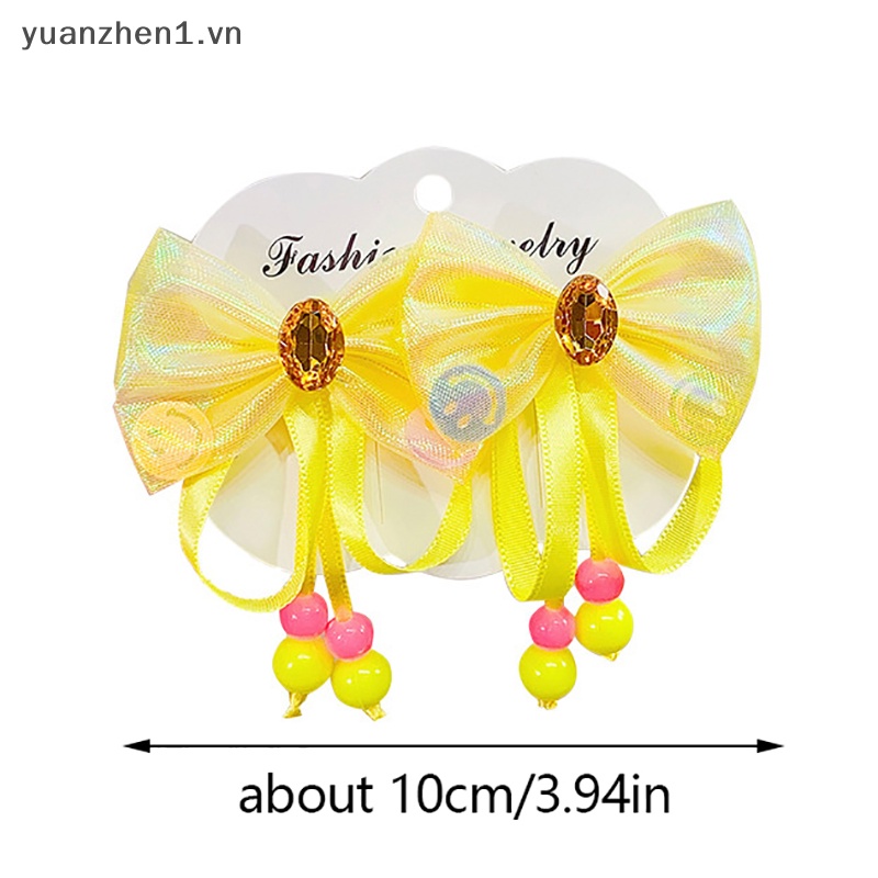 Kẹp Tóc Nơ Đính Đá Nhiều Màu Sắc Kiểu Công Chúa Xinh Xắn Cho Bé Gái