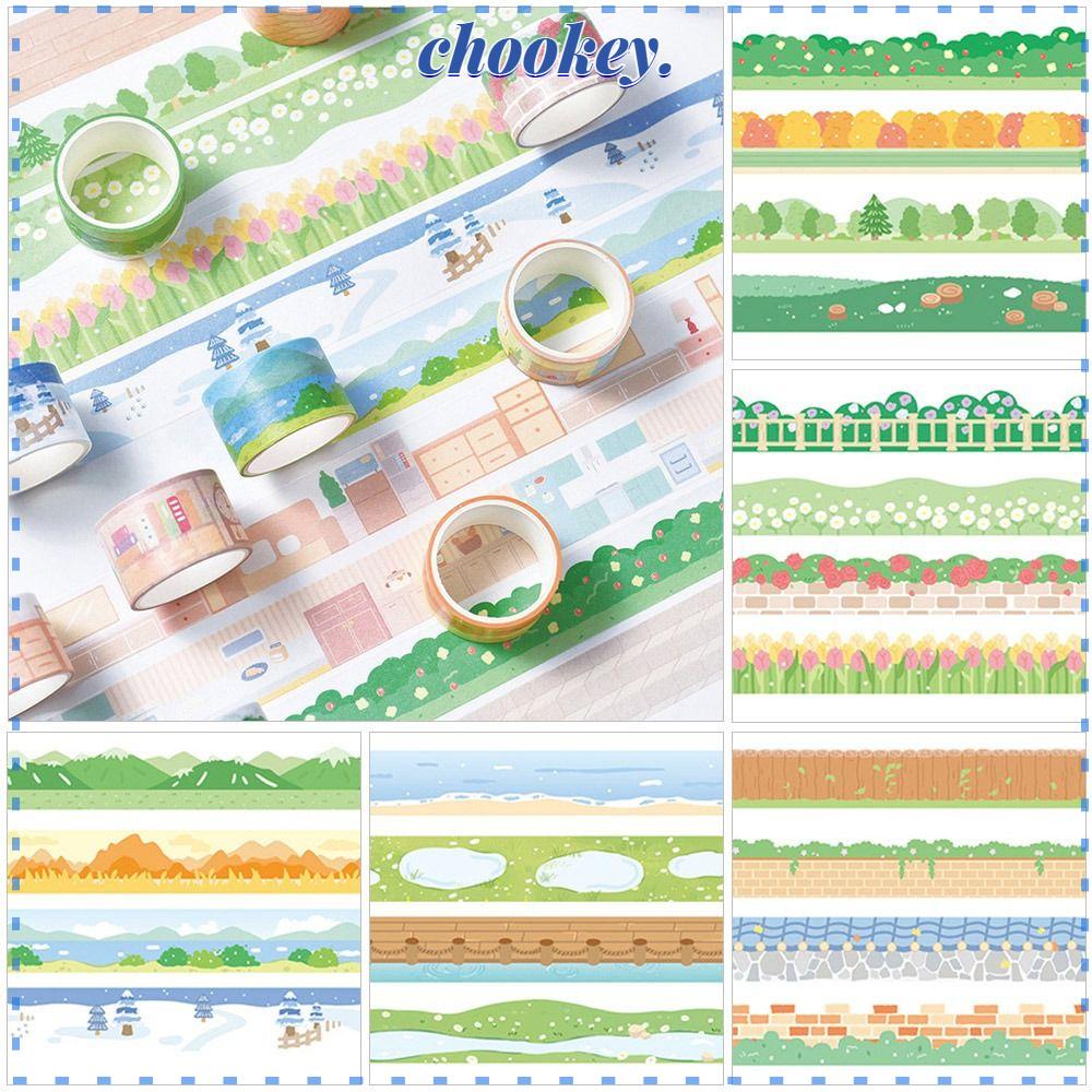 CHOOKEY 4 Cuộn Băng Keo Dán Trang Trí Sổ Tay DIY