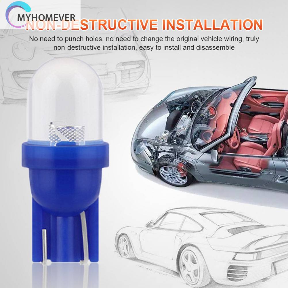 Bộ 10 Đèn LED T10 12V 1W 10 Bóng Cho Xe Hơi Xe Máy