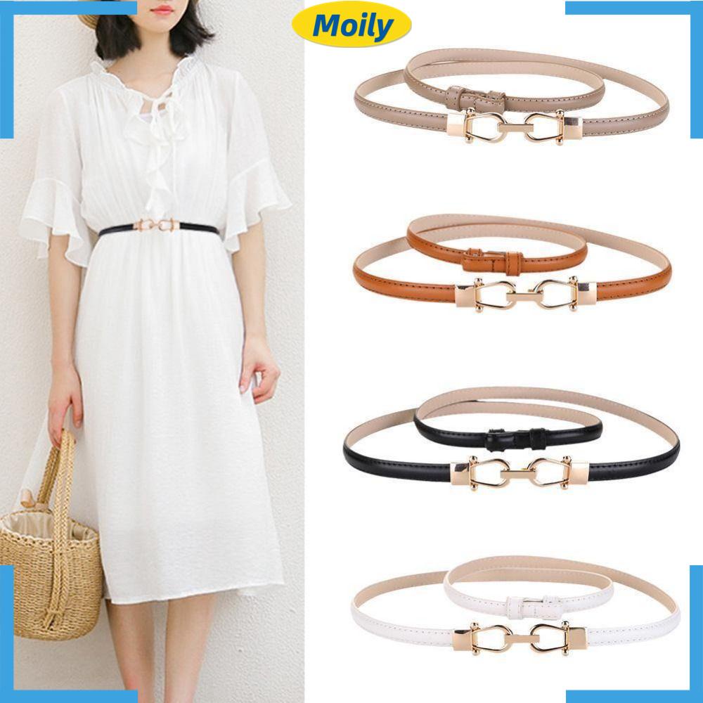 MOILYVN Thắt Lưng Dây Xích Bằng Da Có Khóa Cài Trang Trí Đầm Thời Trang Cho Nữ